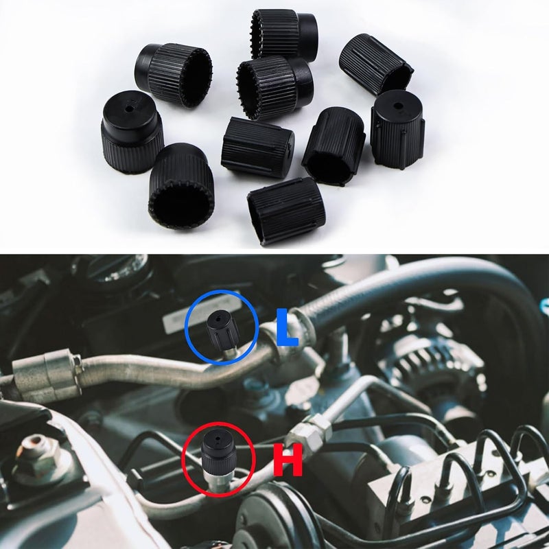 Cranviech 10 Pcs Air Conditioner Valve Covers, 13mm Low Pressure Covers, 16mm High Pressure Covers, Sealing Port Cover, Universal Accessories for Most Cars - Image 3